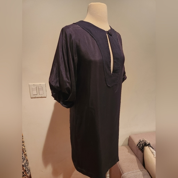 Graham and Spencer Black Shift Dress With Button in Front, US Size S - Picture 5 of 9